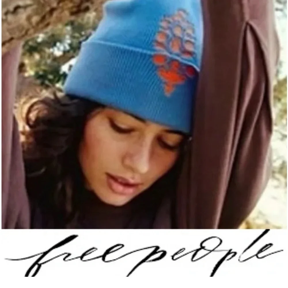 Free People Blue and Orange Knit Hat - Picture 2 of 3